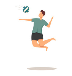 Volleyball Player Jump Icon Cartoon Kid