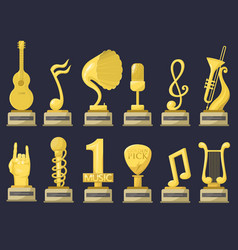 Gold Rock Star Trophy Music Notes Best