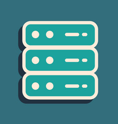 Green Server Data Web Hosting Icon Isolated