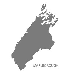 Marlborough New Zealand Map Grey