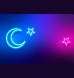 Pink And Blue Gradient Banner For Ramadan Kareem