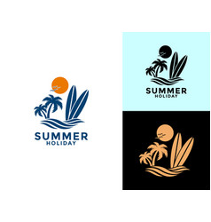 Summer Holiday Logo Icon Beach Design