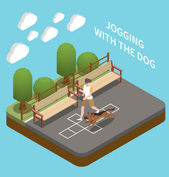 Dog Walker Isometric Concept