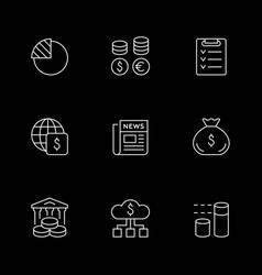 Set Line Icons Of Financial Analytics