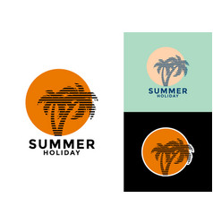 Summer Holiday Logo Icon Beach Design