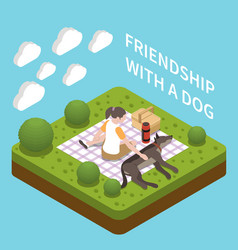 Dog Walker Isometric Composition