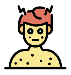 Boy Chicken Pox Icon Color Outline