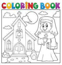 Coloring Book Happy Nun Topic 2