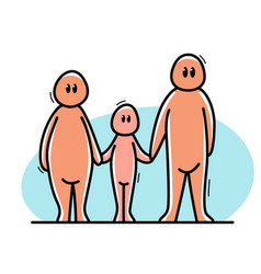 Family Father Mother And Child Funny Cartoon