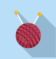 Knitting Ball Icon Flat Interior House