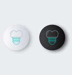 Line Dental Implant Icon Isolated On Grey