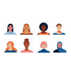 Set Of Different Women Avatars