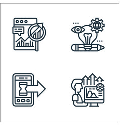 Digital Transformation Line Icons Linear Set