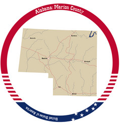 Map Of Marion County In Alabama Usa