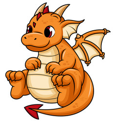 Orange Chubby Dragon Cartoon Clip Art