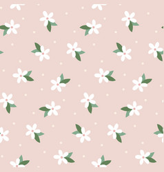 Seamless Pattern With White Spring Summer Flowers