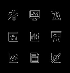 Set Line Icons Of Financial Analytics