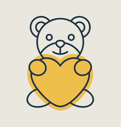 Teddy Holding In The Paws Of Big Heart Icon