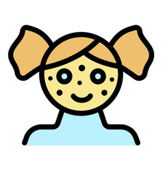 Girl Chicken Pox Icon Color Outline