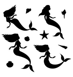 Set Of Mermaid Silhouette