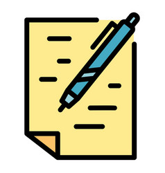 Written Test Icon Color Outline