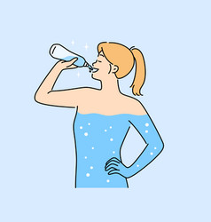 Young Woman Drinking Water For Body Hydration