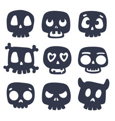 Hand Drawn Skull Silhouette Set