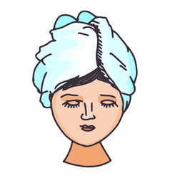 Woman With A Towel On Her Head Sketch New