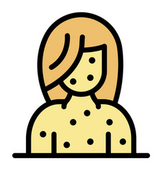 Chicken Pox Woman Icon Color Outline