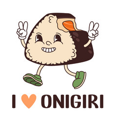 I Love Onigiri Poster Japanese Food Event Retro