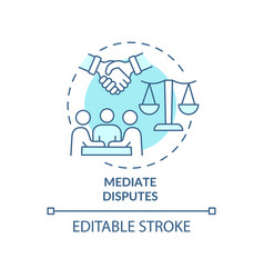 Mediate Disputes Turquoise Concept Icon