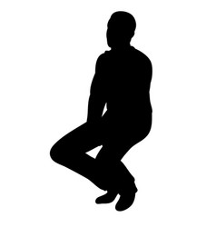 Silhouette Man Sideways Sitting