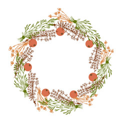 Wreath Of Dry Herbs And Berries For Postcards