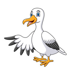 Cartoon Funny Seagull Presenting