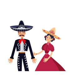 Mexico Couple In Charro Sombrero