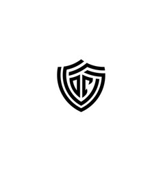 Co Geometric Line Shield Logo Initial Concept