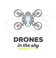 Creative Top View Drone With Text On Whit