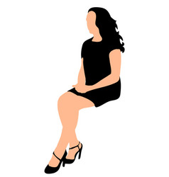 Silhouette A Girl Sideways Sitting