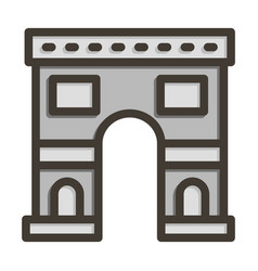 Arc De Triomphe Thick Line Filled Colors Icon For