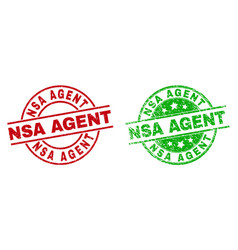 Nsa Agent Round Badges With Grunged Surface