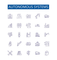 Autonomous Systems Line Icons Signs Set Design