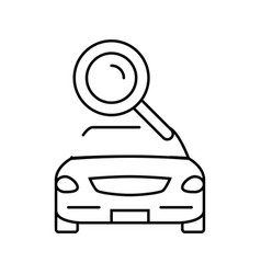 Car Search Magnifying Glass Line Icon