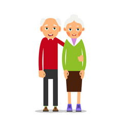 Couple older people two aged people stand Vector Image