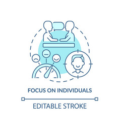 Focus On Individuals Turquoise Concept Icon