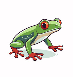 Frog Cartoon Character On White Background