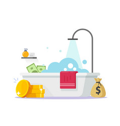 Money Launder Or Cash Laundry Clean Graphic Flat