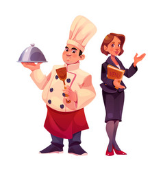 Restaurant Cook Chef And Manager Character