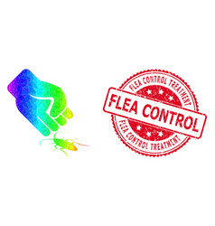 Round Scratched Flea Control Treatment Seal