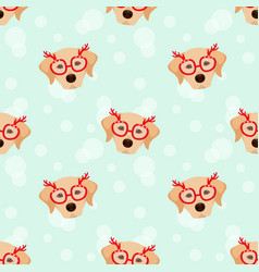 Seamless Pattern With Christmas Labradors