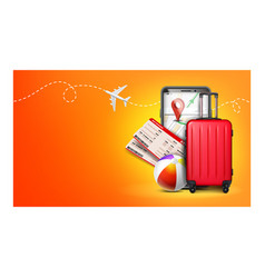 Tourism Travel Banner Holiday Airplane